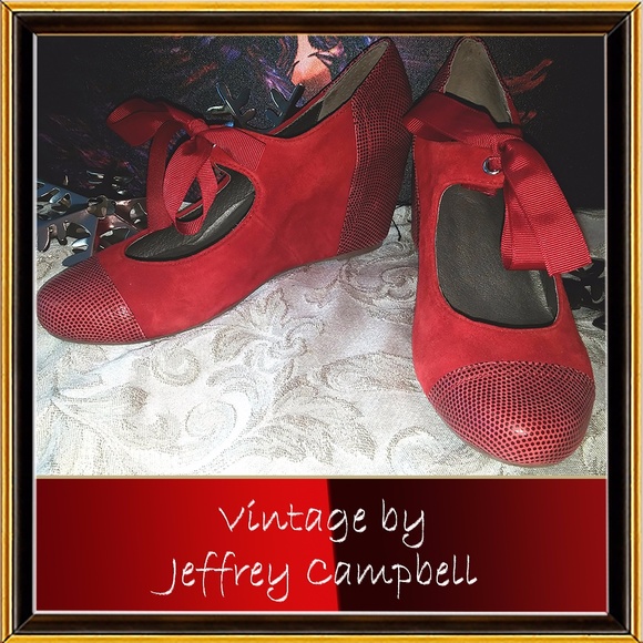 Jeffrey Campbell Shoes - VINTAGE BY JEFFREY CAMPBELL - Red Wedge - 8.5